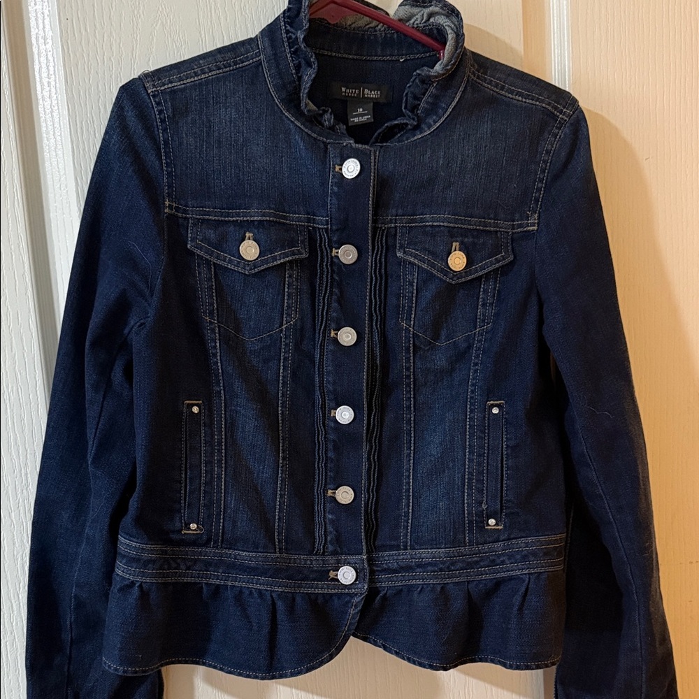 White House Black Market Dark Blue Jean Jacket